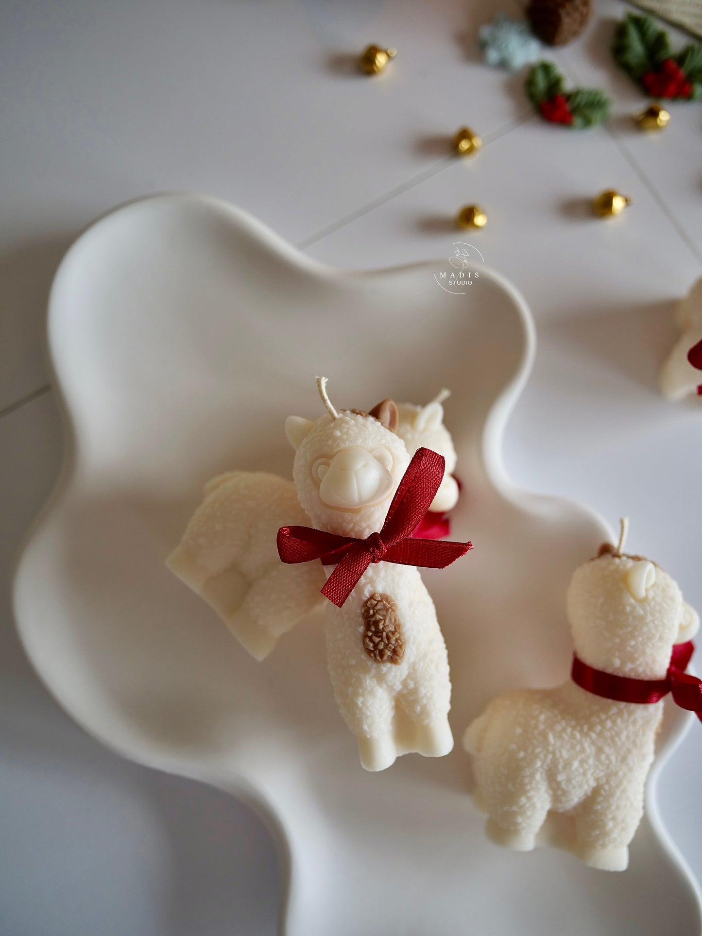 Alpaka Kerze gefleckt