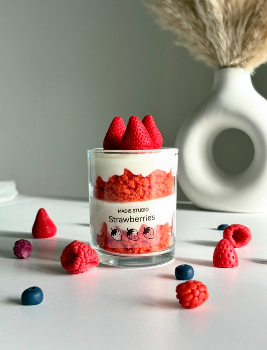 Erdbeeren Kerze