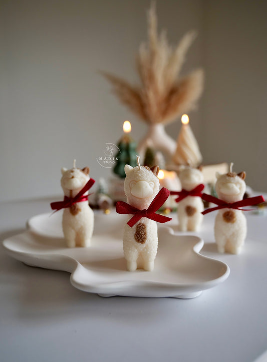 Alpaka Kerze gefleckt