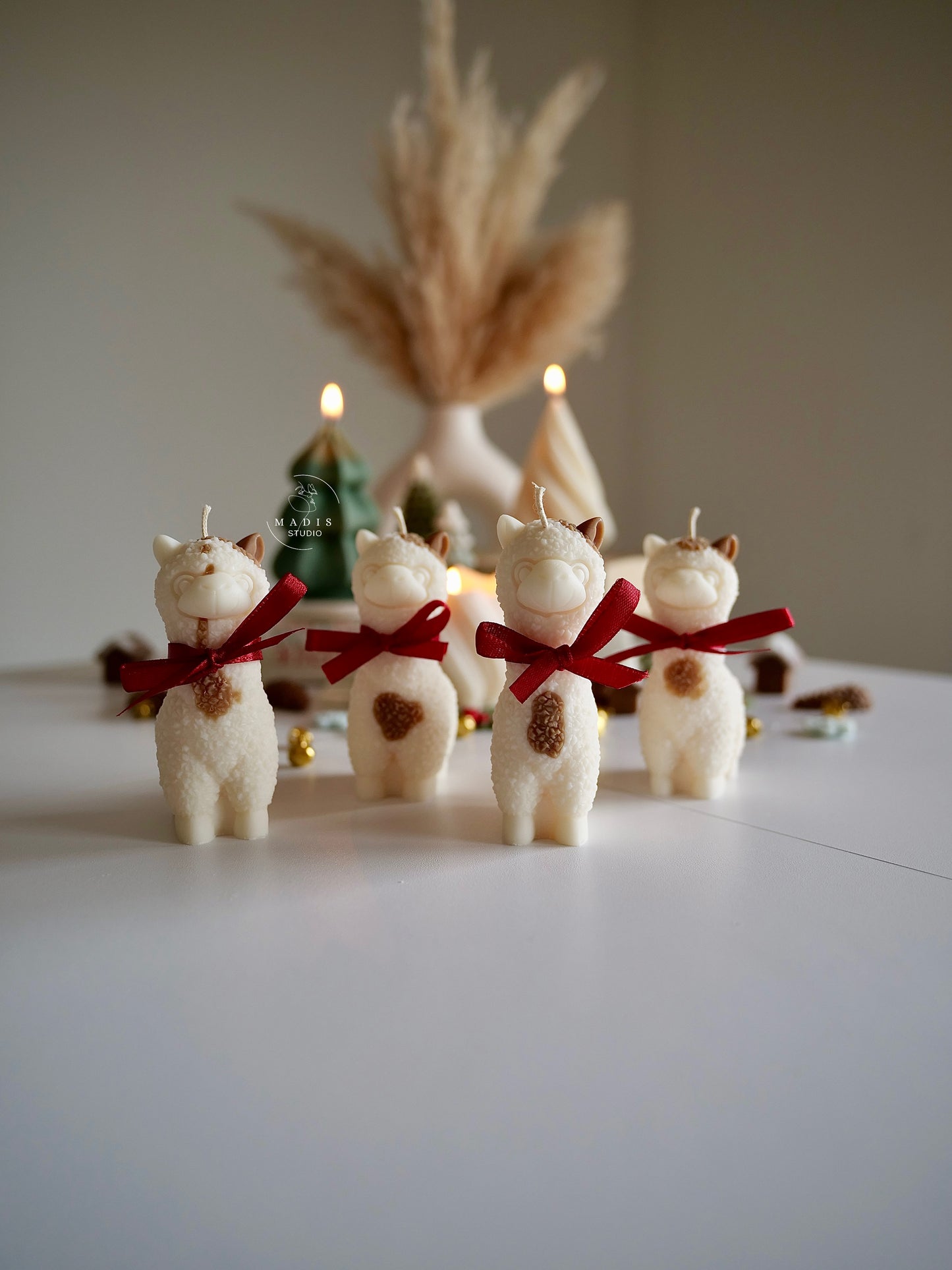 Alpaka Kerze gefleckt