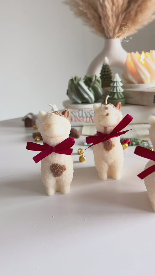 Alpaka Kerze gefleckt